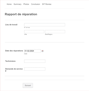 Rapport De Réparation Form Template