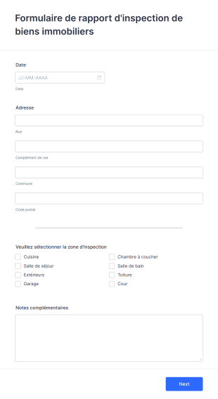 Rapport D'inspection De Biens Immobiliers Form Template