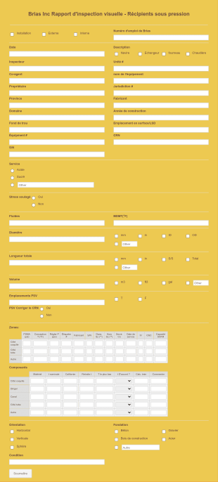 Rapport D'inspection Form Template