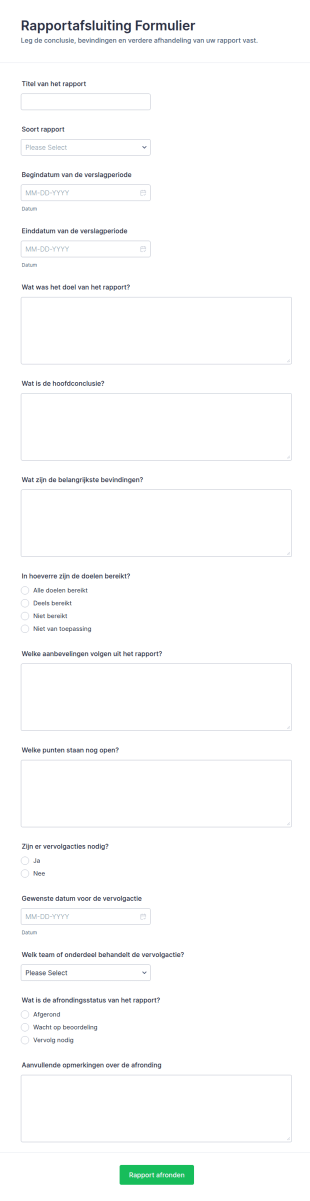 Rapportconclusie Form