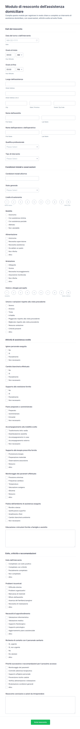 Rapporto Di Assistenza Domiciliare