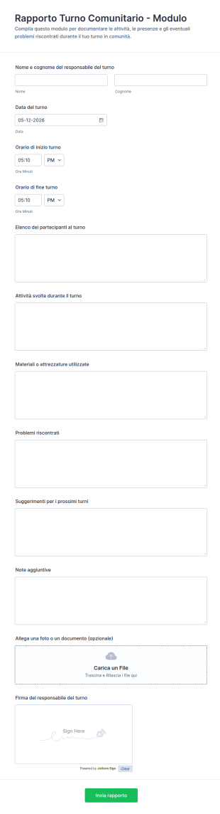 Rapporto Di Cambio Comunitario Questionari
