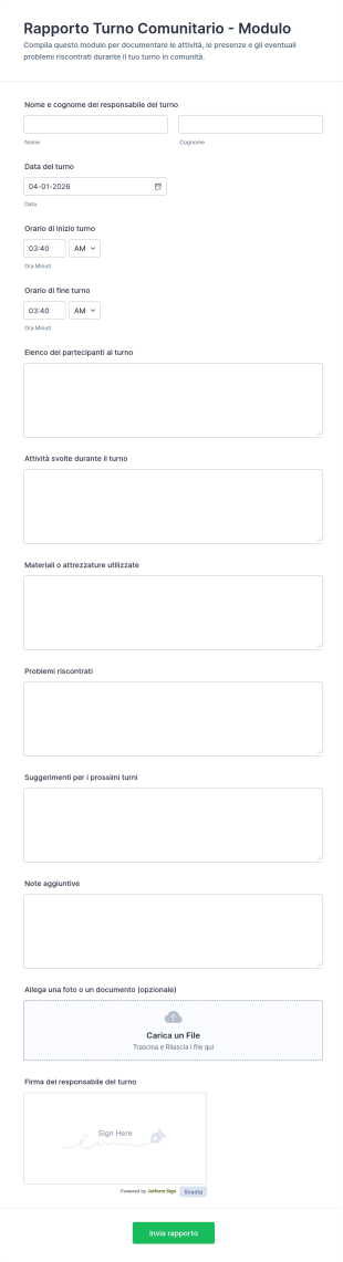 Rapporto Di Cambio Comunitario Questionari