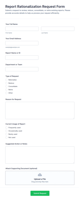 Rationalization Request Form Template