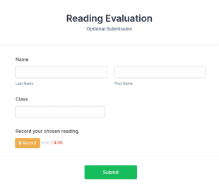 Reading Recording Submission Form Template