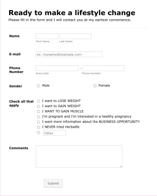 Ready To Make A Lifestyle Change Form Template