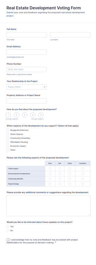 Real Estate Development Voting Form Template