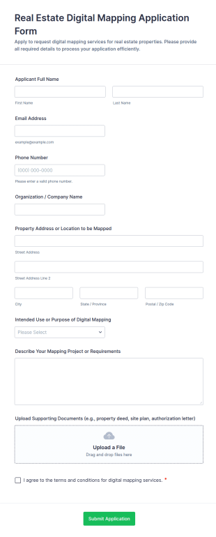 Real Estate Digital Mapping Application Form Template