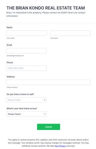 Real Estate Agent Contact Form Template