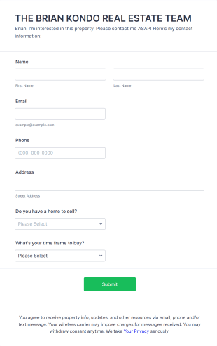 Real Estate Agent Contact Form Template