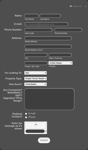 Real Estate Lead Form Template