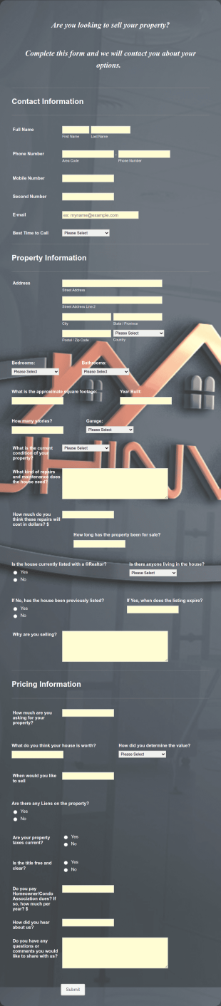 Real Estate Lead Intake Form Template