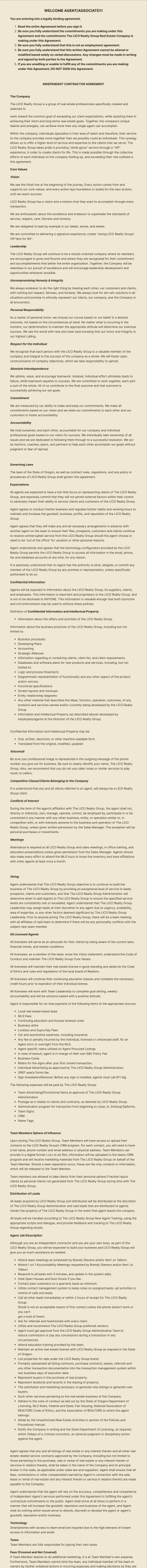 Real Estate Legally Binding Agreement Form Template
