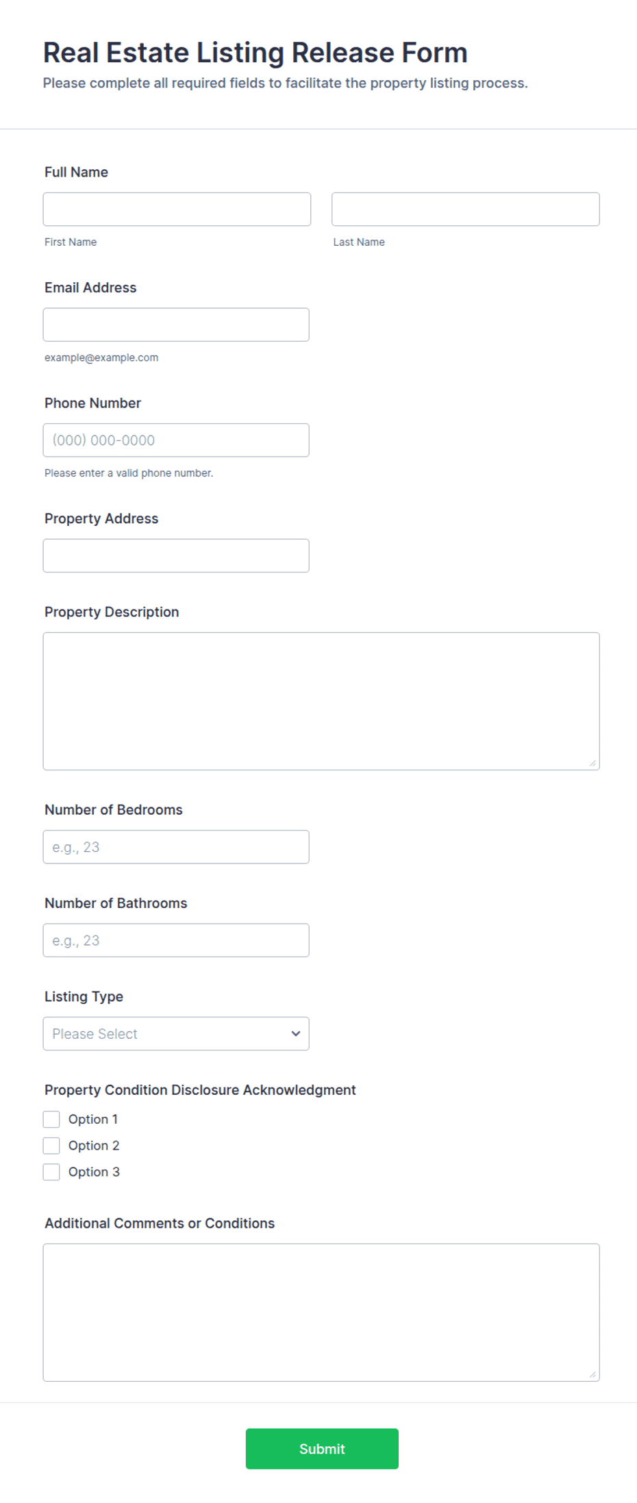 Real Estate Listing Release Form Template | Jotform