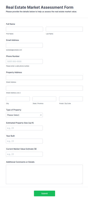 Real Estate Market Assessment Form Template