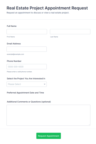 Real Estate Project Appointment Request Form Template