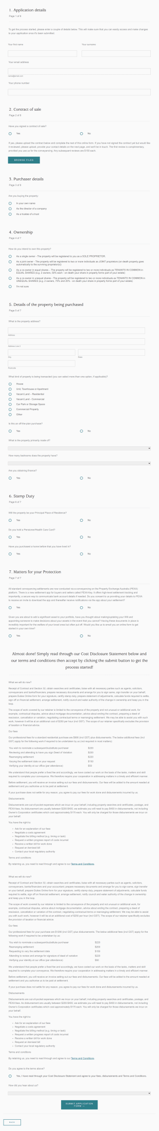 Real Estate Purchase Form Template