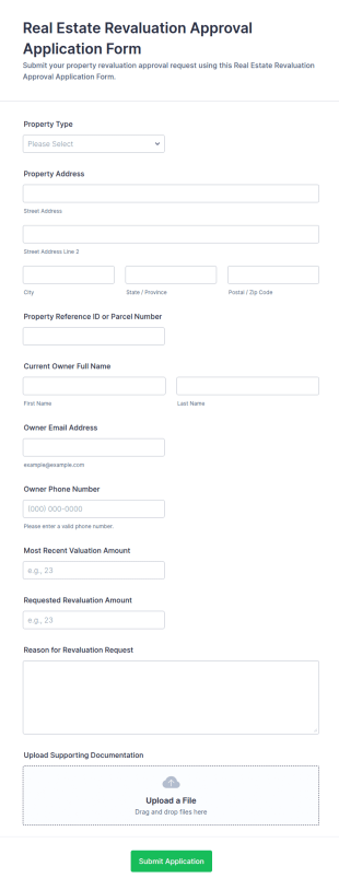 Real Estate Revaluation Approval Form Template