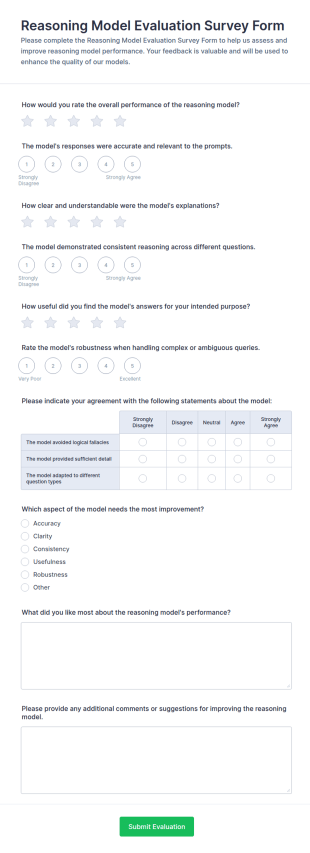 Reasoning Model Evaluation Survey Form Template