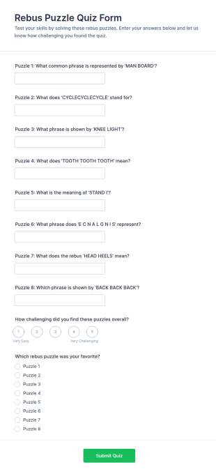 Rebus Puzzle Quiz Form Template