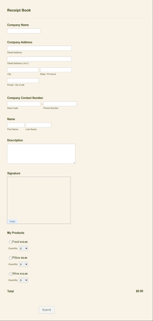 Sales Receipt Book Template