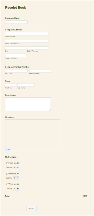 Sales Receipt Book Template Form Template
