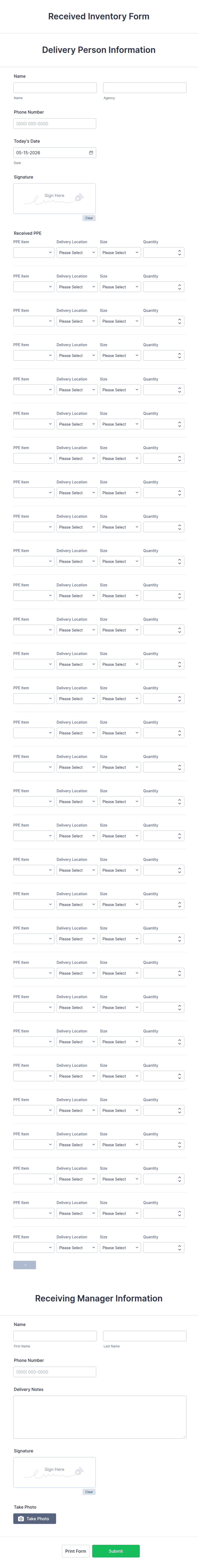 Receiving Form Inventory Received Inventory Form Template | Jotform