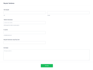 Reçete Yenileme Form Template