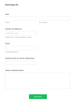 Recharges Rx Form Template