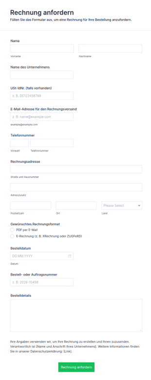 Rechnung Anfordern