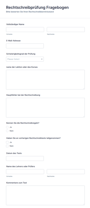 Rechtschreibprüfung Fragebogen