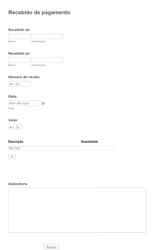 Recibo De Pagamento Form Template