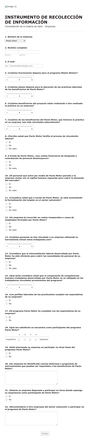 Recolección De Información Sobre Cadenas De Valores Empresas