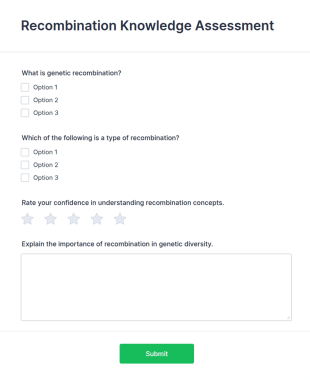 Recombination Knowledge Assessment Form Template