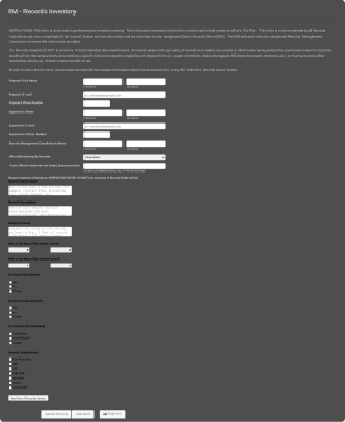 Records Inventory Form Template