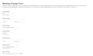 Recovery Meeting Change Form Template