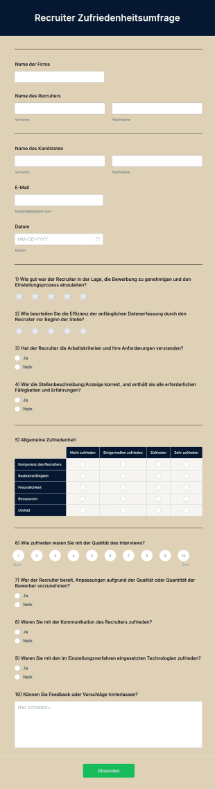 Recruiter Zufriedenheitsumfrage
