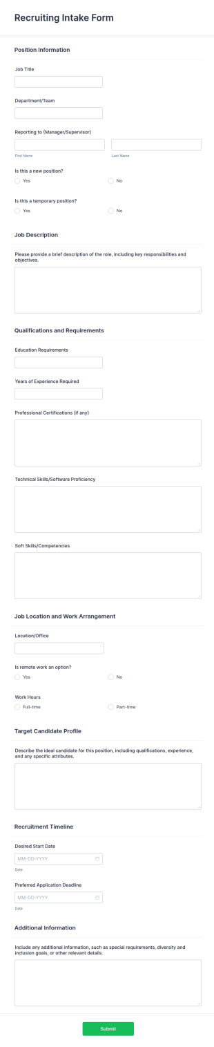 Recruiting Intake Form Template