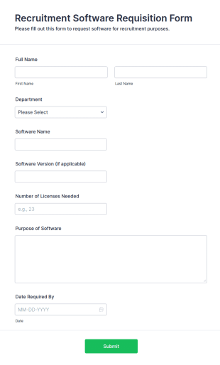 Recruitment Software Requisition Form Template