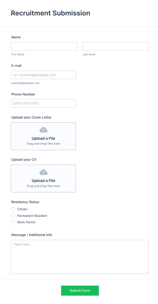 Recruitment Submission Form Template