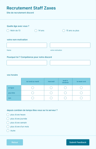 Recrutement Discord Form Template