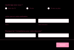 Recrutement Staff Discord Form Template