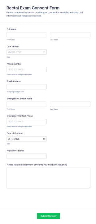 Rectal Exam Consent Form Template