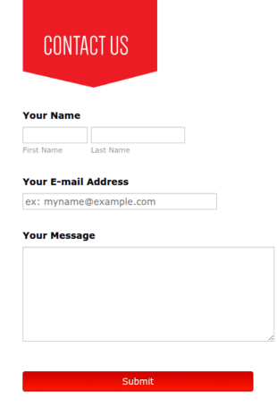 Red Banner Contact Form Template