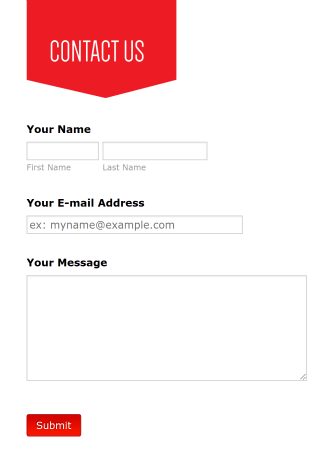 Red Banner Contact Form Template