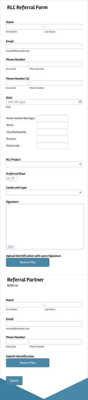 Referal Form Template