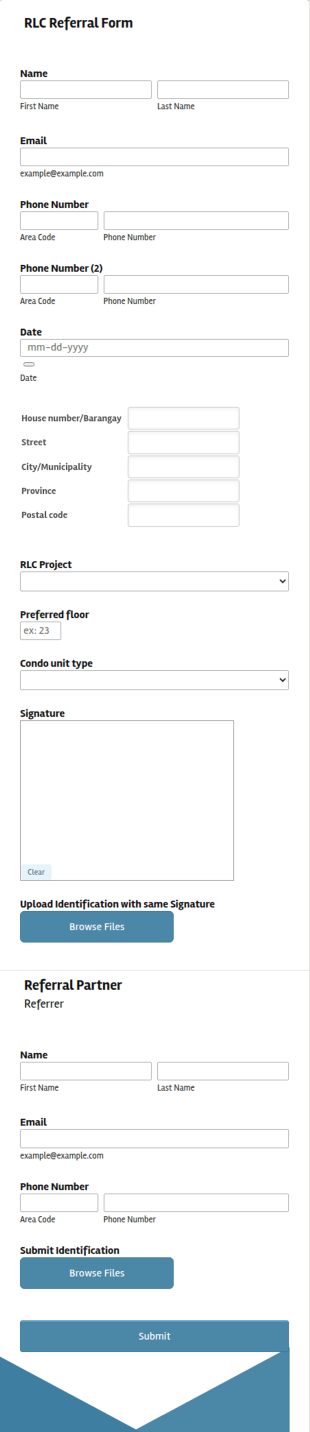 Referal Form Template