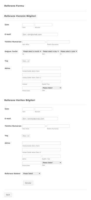 Referans Form Şablonu