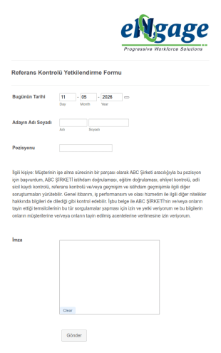 Referans Kontrolü Yetkilendirme Form Şablonu