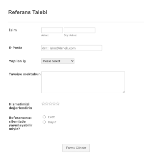 Referans Talebi Form Template
